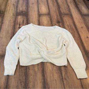White Twisted Sweater SAGE The label | Knit Pullover